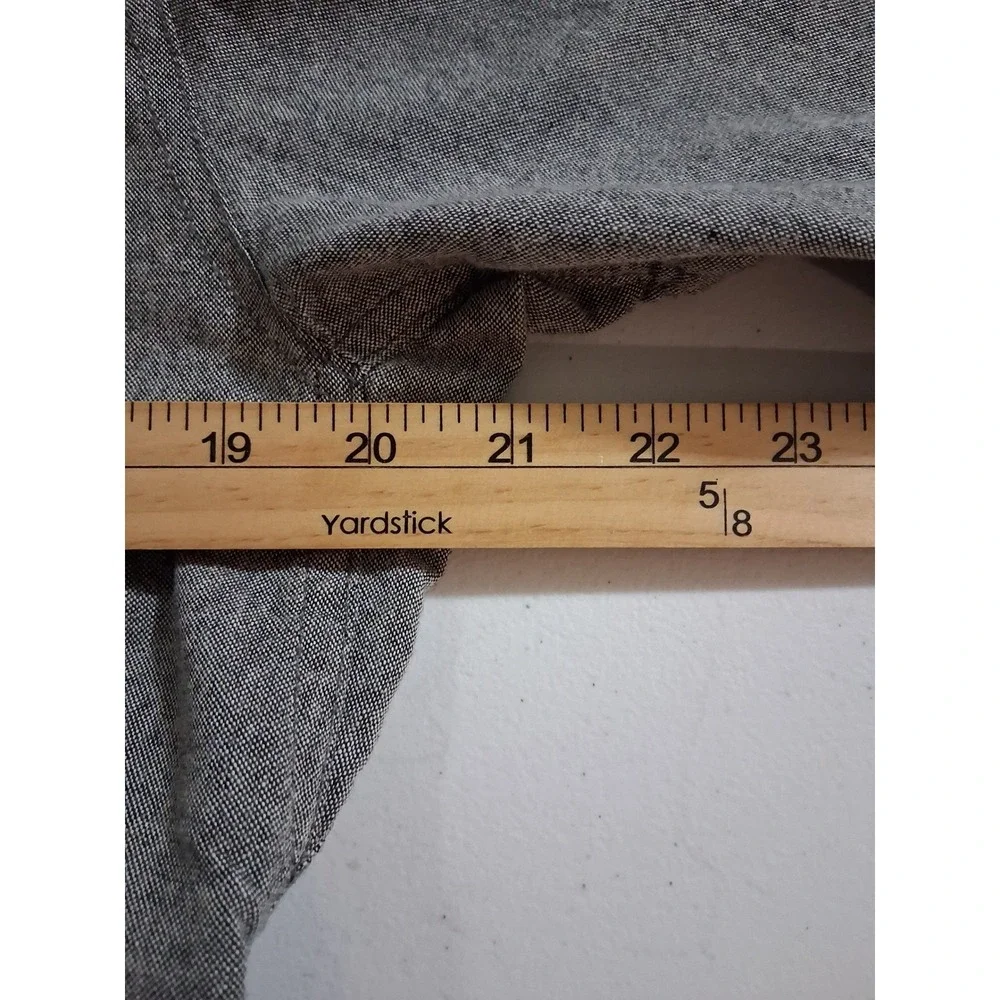 Comune Mens Gray Heather Long Sleeve Button Down Shirt Single Pocket Size M